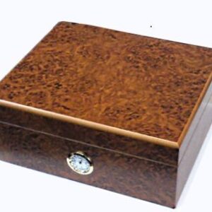 Havana Humidor -  Burl Effect Cedarwood Humidor to hold up to 50 Cigars -HUW16