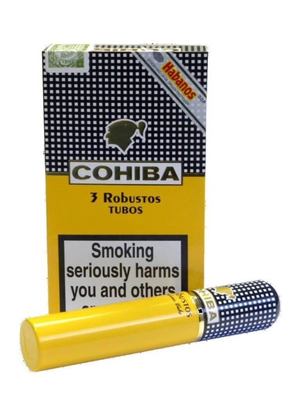 Cohiba Robusto Cigar in a pack of  3 Tubed cigars - Image 2