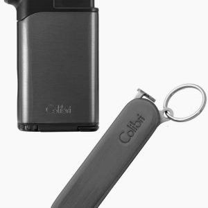 Colibri Pacific Soft Flame Lighter and Sherlock Pipe Tool - Black and Pacific
