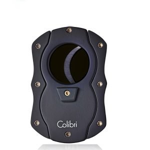 Colibri Coloured Twin Bladed Cigar Cutter - Black - Black Blade