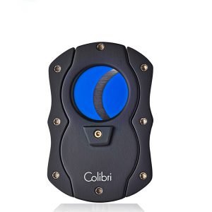 Colibri Coloured Twin Bladed Cigar Cutter - Blue - Black