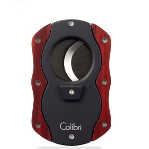 Colibri Coloured Twin Bladed Cigar Cutter - Black - Redwood