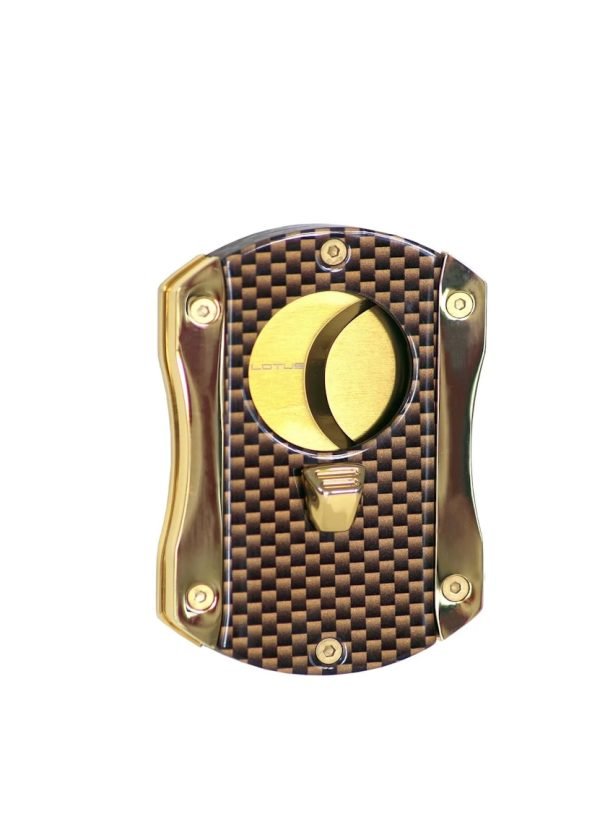 Lotus Twin Bladed Cigar Cutter - Black/Gold