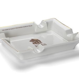 EMS White Ceramic Cigar Ashtray