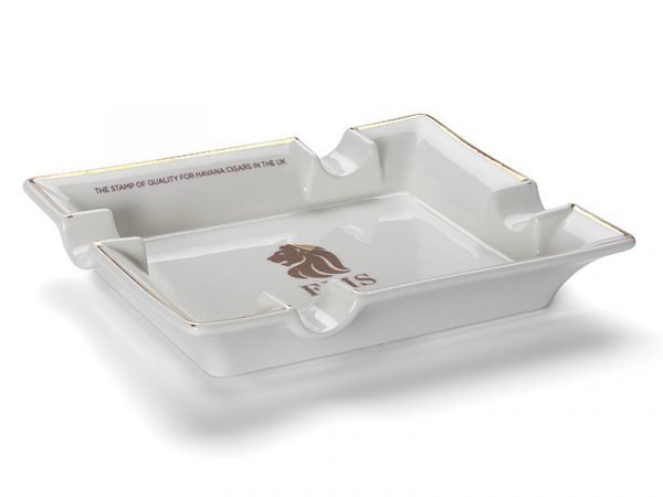 EMS White Ceramic Cigar Ashtray