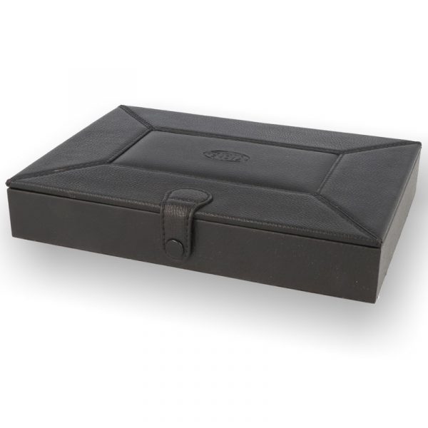 GBD Black Leather Travel Humidor With Humidifier Bar
