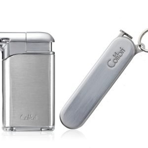 Colibri Pacific Soft Flame Lighter and Sherlock Pipe Tool - Chrome and Pacific