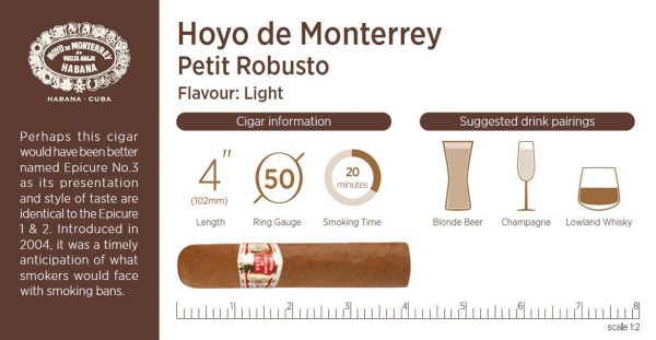 Hoyo De Monterrey Petit Robusto Cigars  Single - Image 2