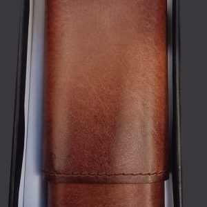 Artamis Leather 56 Ring Gauge  2 Finger Cigar Case Brown