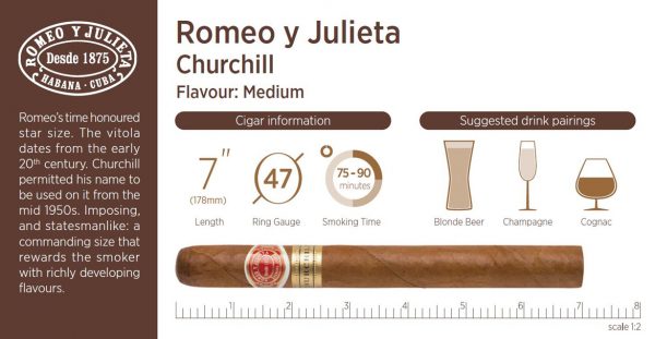 Romeo y Julieta Churchill Cigars  - Pack of 3 Tubed Cigars - Image 2