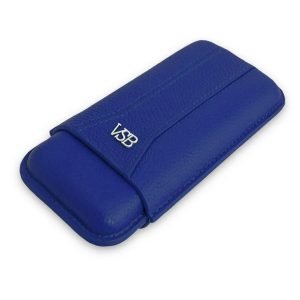 A Three Finger Royal Blue Leather VSB Cigar Pouch