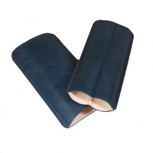 Leather  Blue Sienna Double Corona Cigar Case